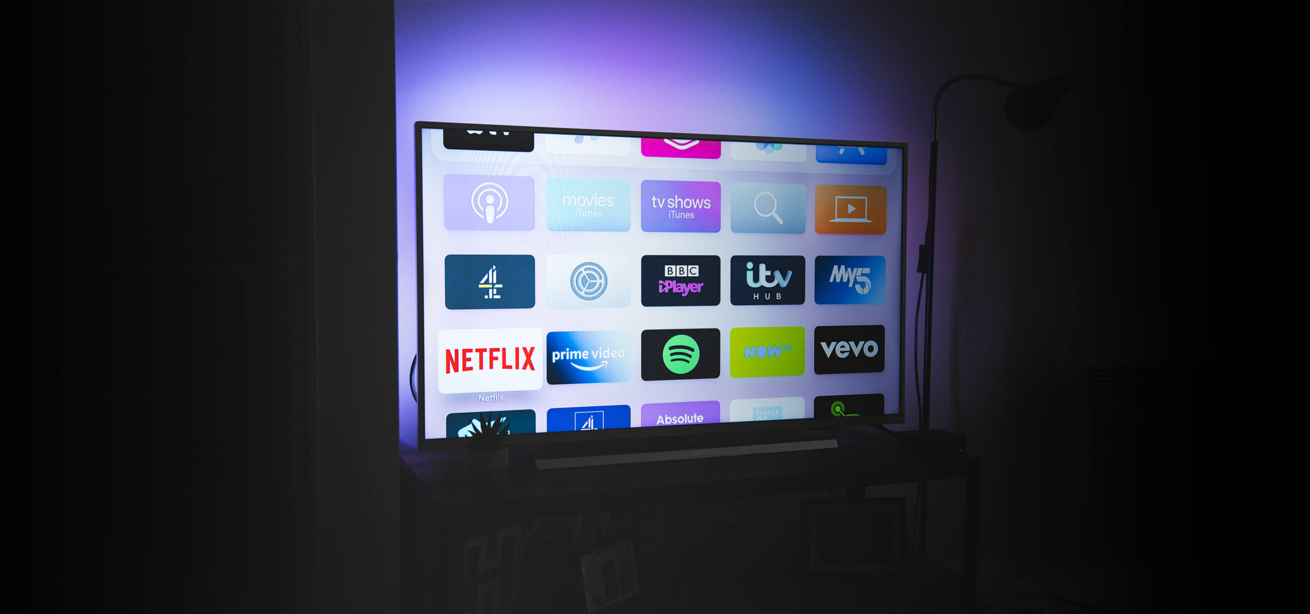 smart tv apps on television screen scaled